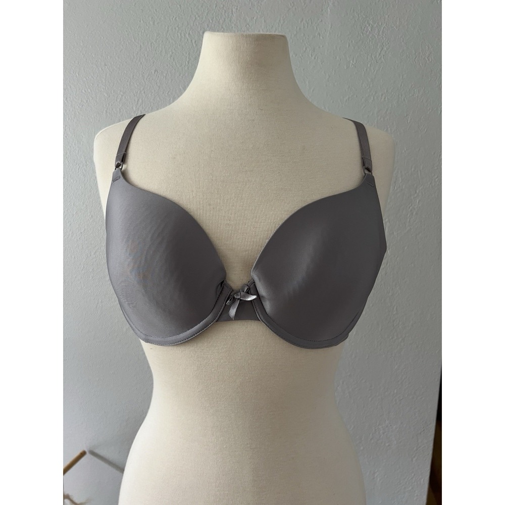 Victorias Secret Lined Demi Soft Tshirt Bra Size 34D Buste Grey Everyday Comfort